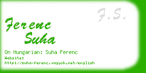 ferenc suha business card